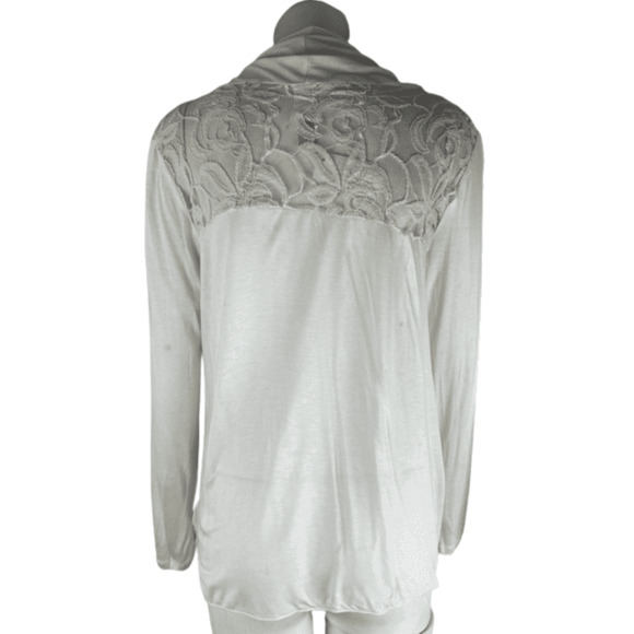 Fasis by California Blue women's ivory shawl cardigan size L - Picture 3 of 3